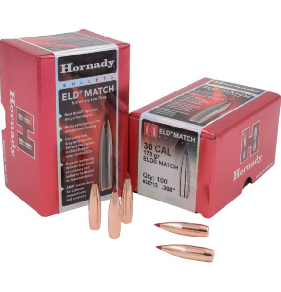 HORNADY ELD MATCH .30/.308 178GR, VPE: 100STÜCK, #30713