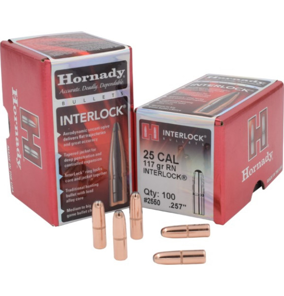 HORNADY INTERLOCK .25/.257 117GR RN, VPE: 100STÜCK, #2550