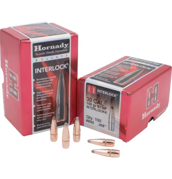 HORNADY INTERLOCK .30/.308 150GR BTSP, VPE: 100STÜCK, #3033