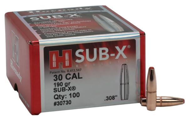 HORNADY SUB-X .30/.308 190GR, VPE: 100STÜCK #30730