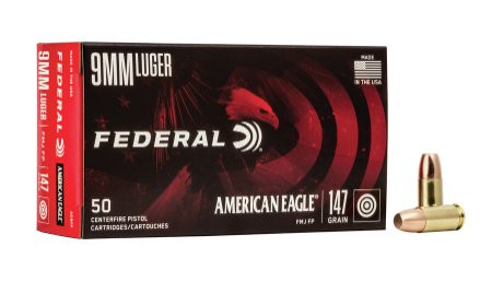 FEDERAL AMERICAN EAGLE 9MM LUGER 147GR FMJ FP, VPE:50STÜCK, #AE9FP