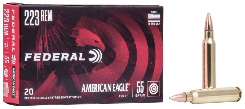 FEDERAL AMERICAN EAGLE, .223 REM 55GR FMJ-BT, VPE: 20STÜCK, #AE223 |  waffen-baumann.de