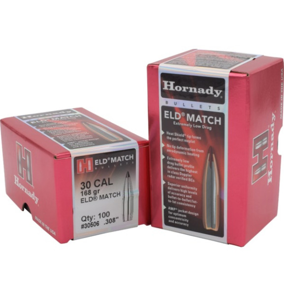 HORNADY ELD MATCH .30/.308 168GR, VPE: 100STÜCK, #30506